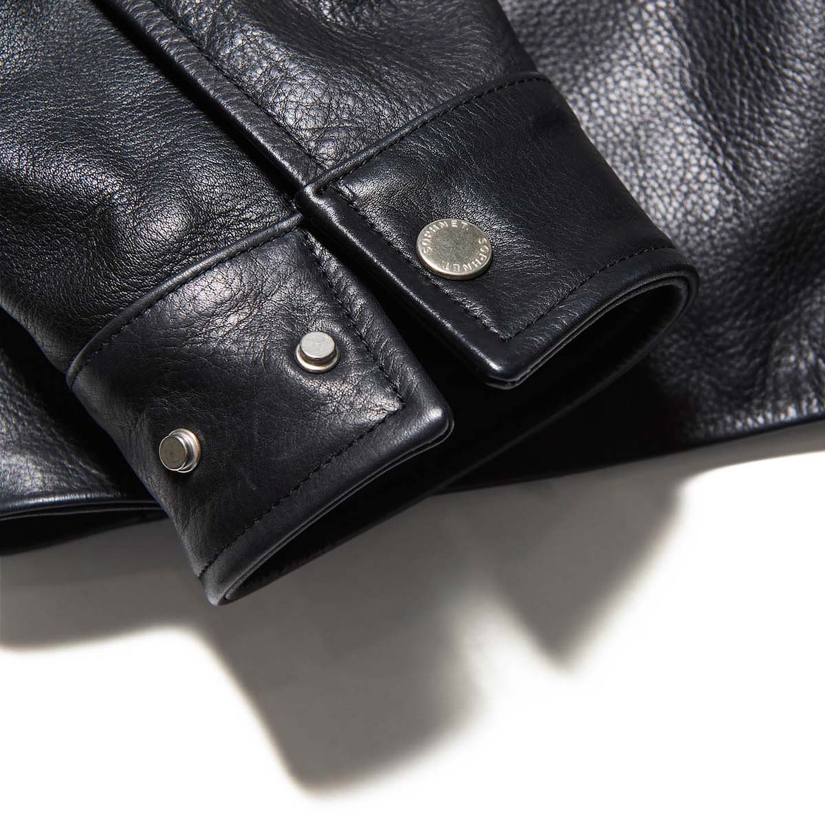 SOPHNET.  / LEATHER COACH BLOUSON (Black) 袖ボタン